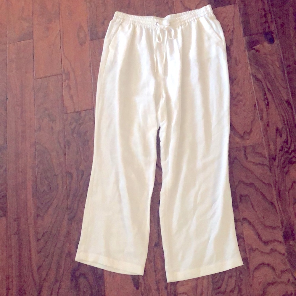 Jones Studio white linen pants size 14w